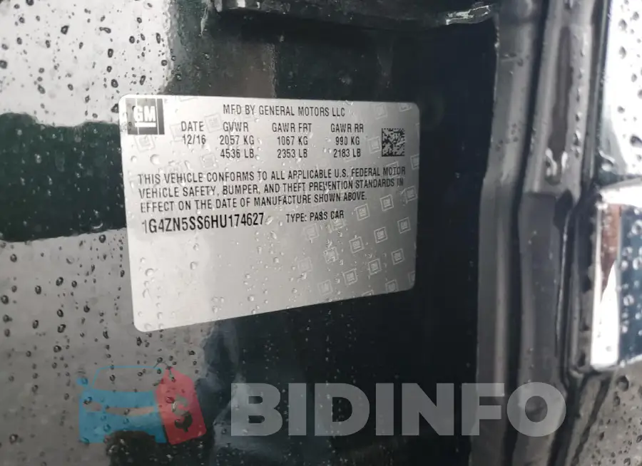 1G4ZN5SS6HU174627 Photo# 12