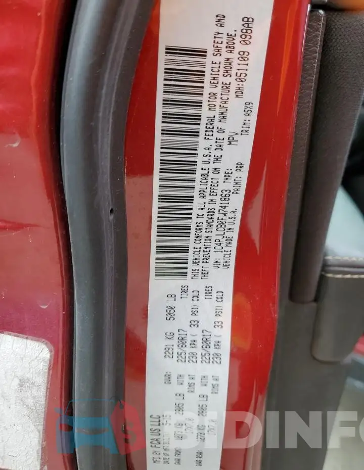 1C4PJLCB0FW741863 Photo# 13