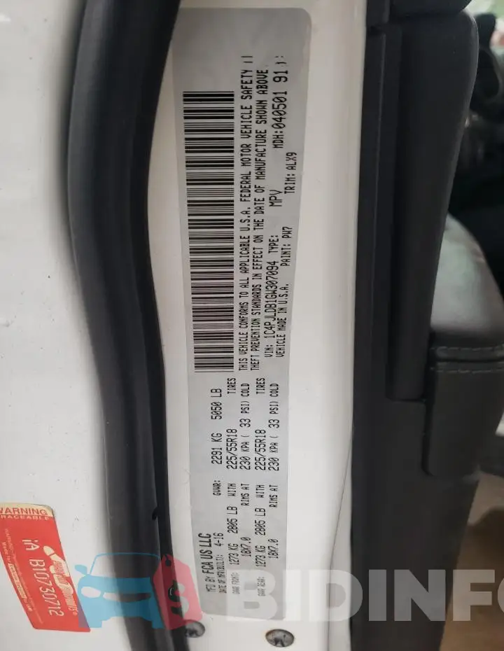 1C4PJLDB1GW307094 Photo# 12