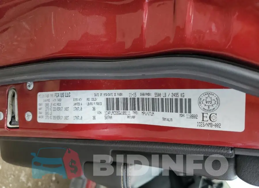 1C4PJMCS9GW189111 Photo# 13