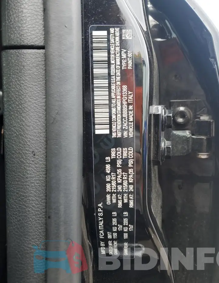 ZACCJBBB5HPG13368 Photo# 13