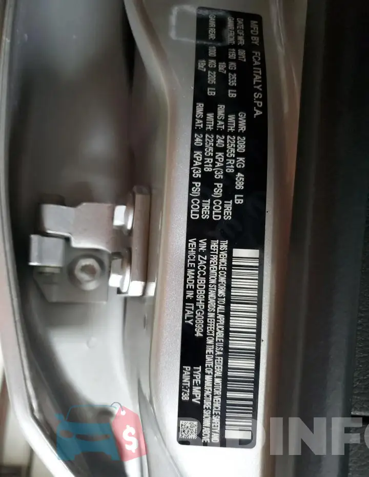 ZACCJBDB9HPG08994 Photo# 12