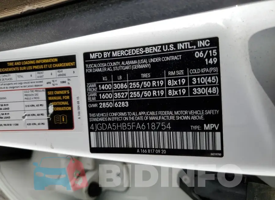 4JGDA5HB5FA618754 Photo# 13