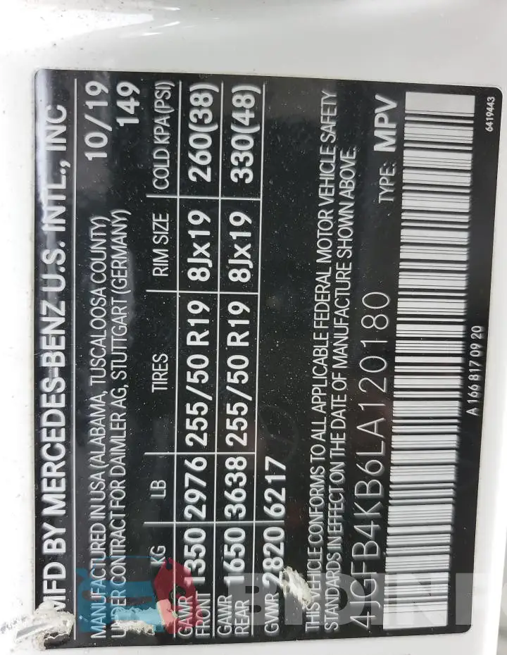 4JGFB4KB6LA120180 Photo# 14