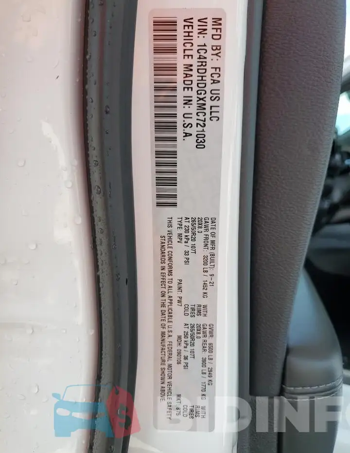 1C4RDHDGXMC721030 Photo# 13