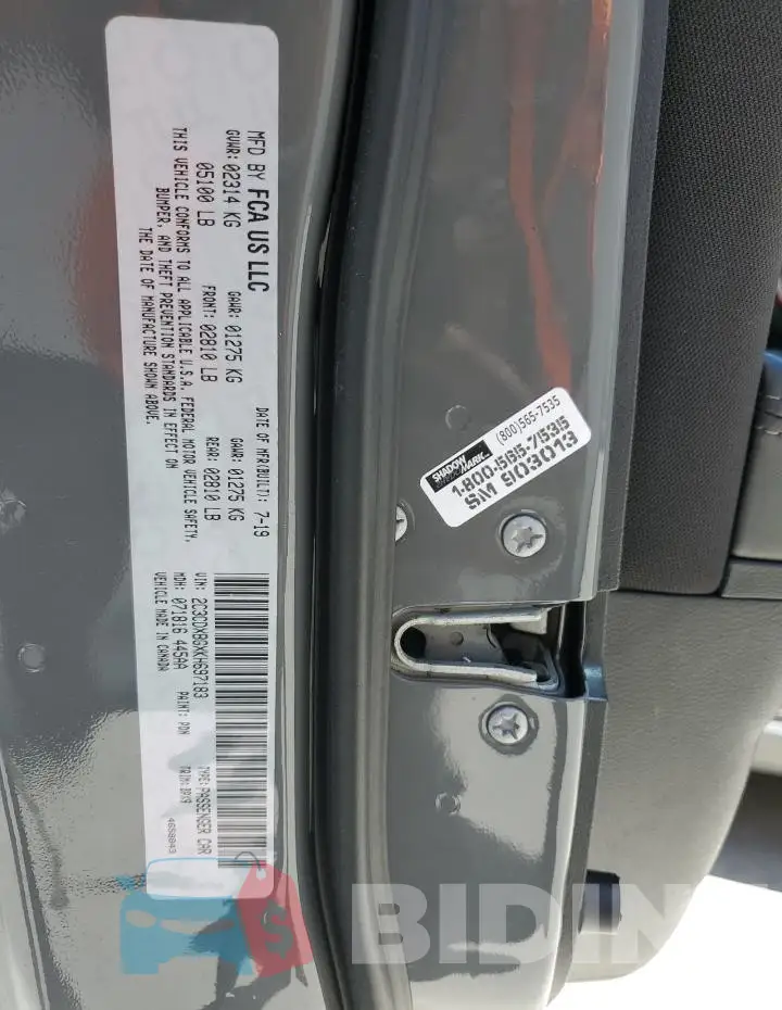 2C3CDXBGXKH697183 Photo# 12