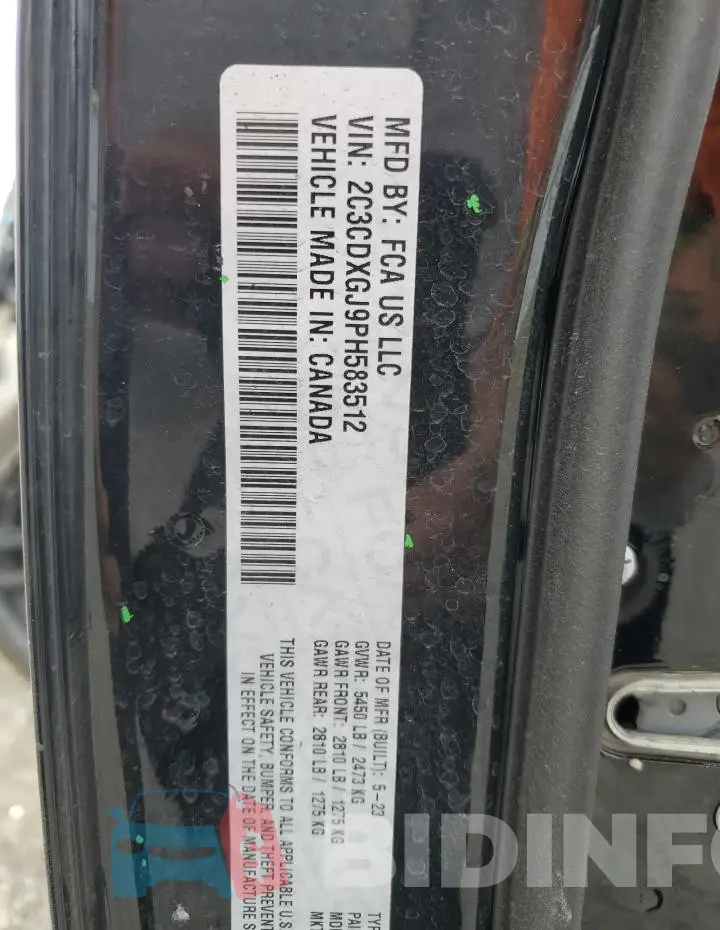 2C3CDXGJ9PH583512 Photo# 12