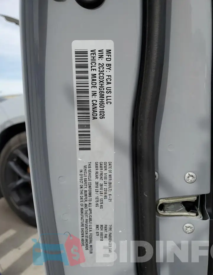 2C3CDXHG6MH601026 Photo# 12