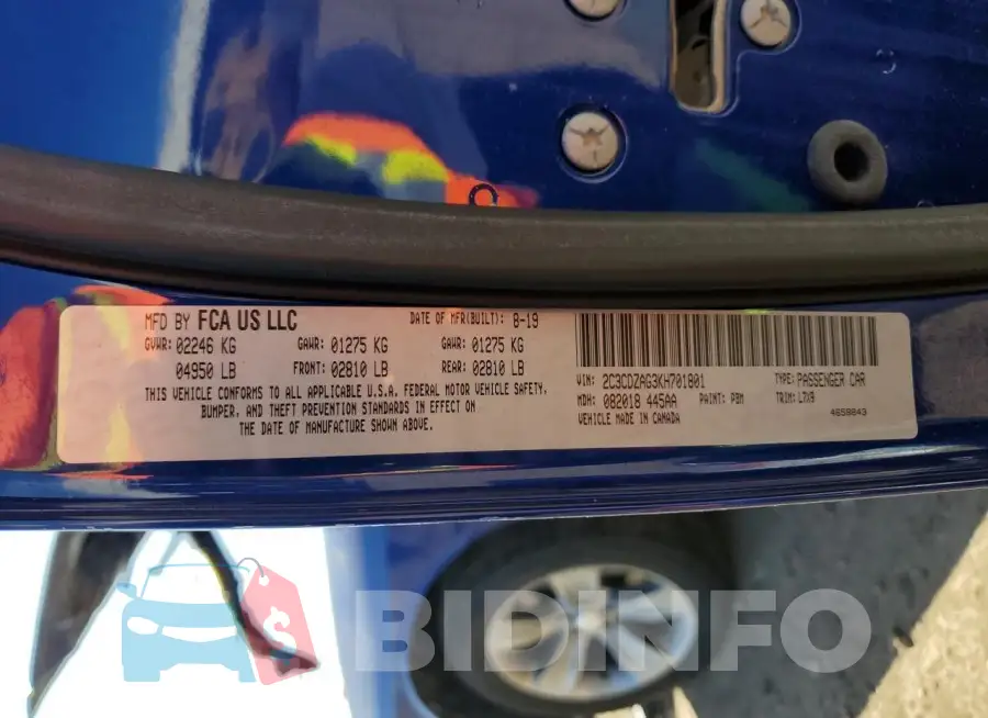 2C3CDZAG3KH701801 Photo# 12