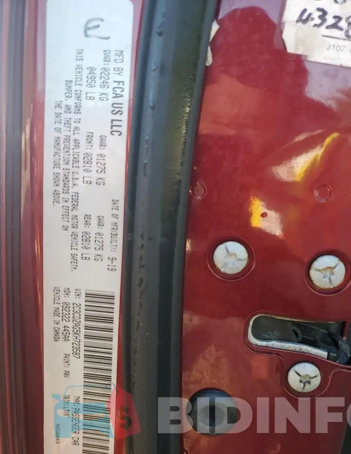 2C3CDZAG5KH723587 Photo# 12