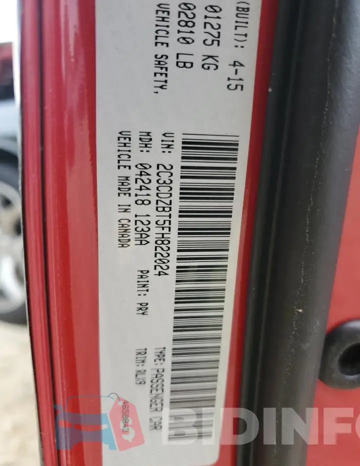 2C3CDZBT5FH822024 Photo# 12