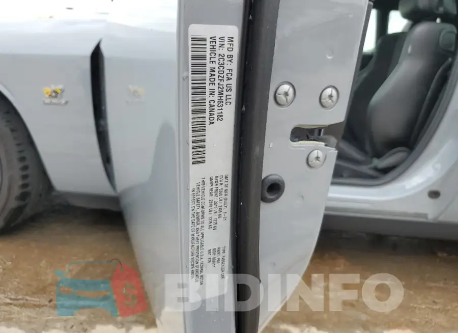 2C3CDZFJ2MH631182 Photo# 12
