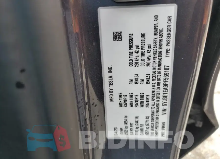 5YJ3E1EA9PF569107 Photo# 12