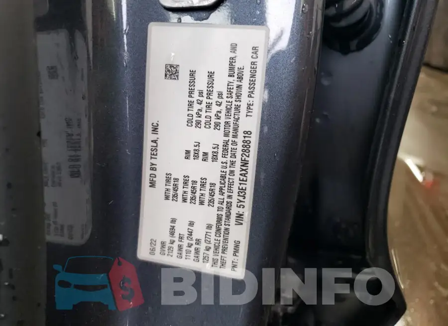 5YJ3E1EAXNF288818 Photo# 12
