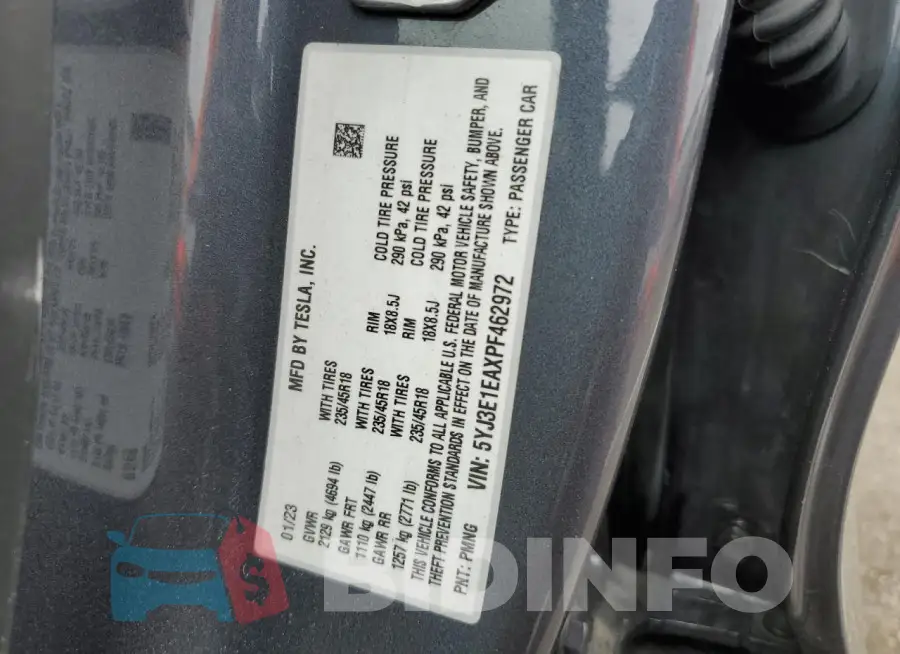 5YJ3E1EAXPF462972 Photo# 13