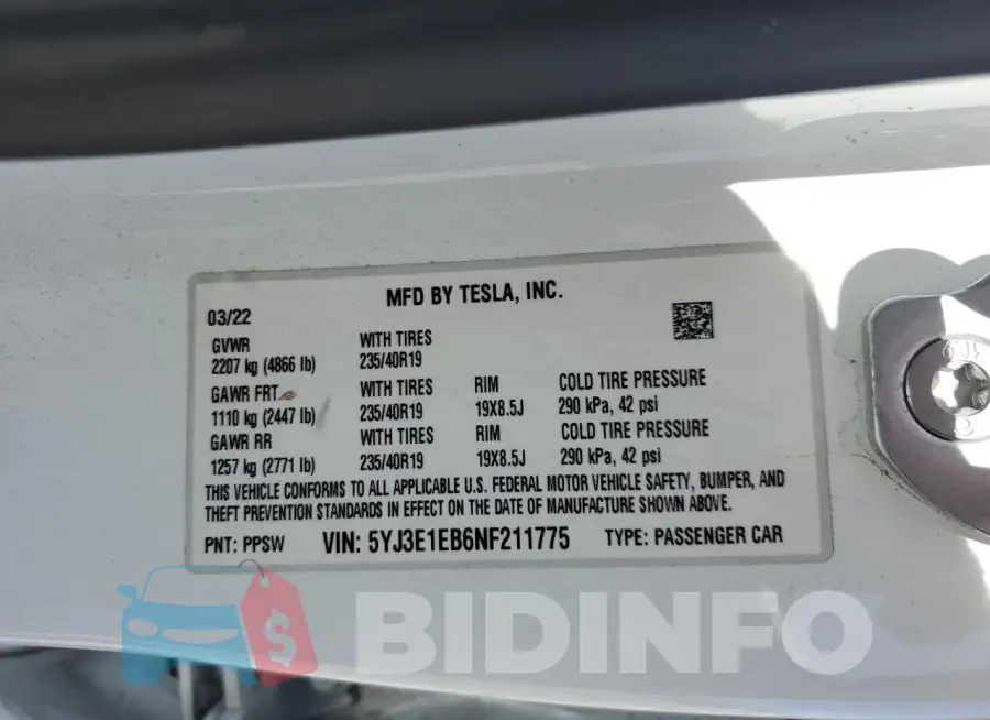5YJ3E1EB6NF211775 Photo# 12