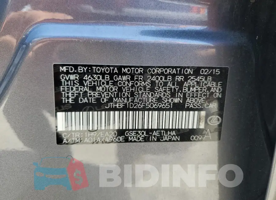 JTHBF1D26F5069651 Photo# 13