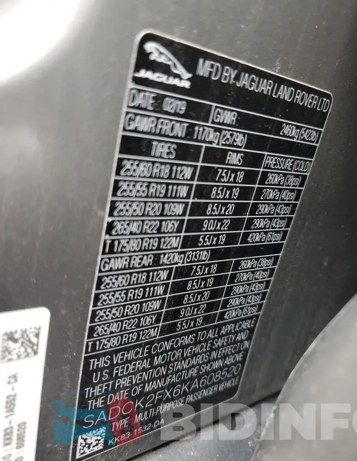 SADCK2FX6KA608520 Photo# 13