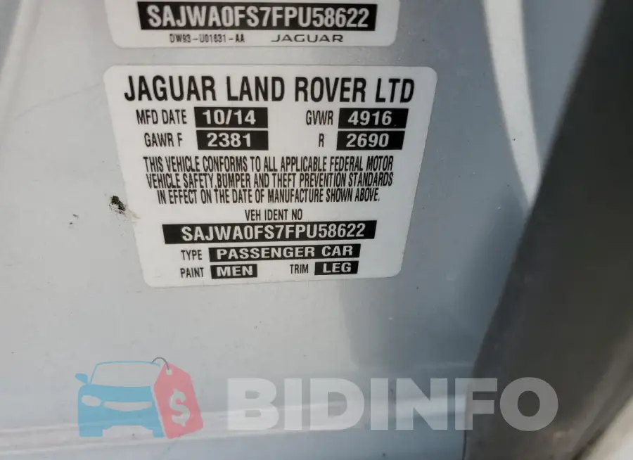SAJWA0FS7FPU58622 Photo# 12