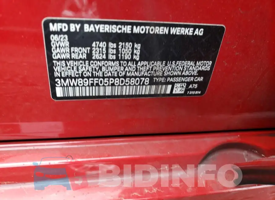 3MW89FF05P8D58078 Photo# 12