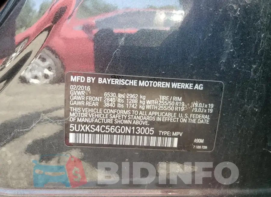 5UXKS4C56G0N13005 Photo# 13