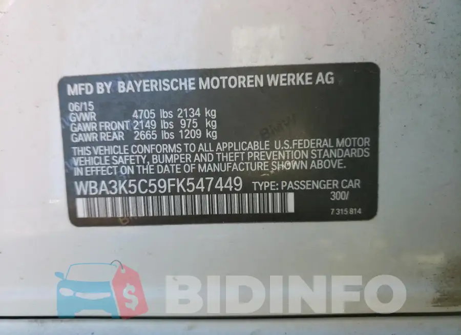 WBA3K5C59FK547449 Photo# 13