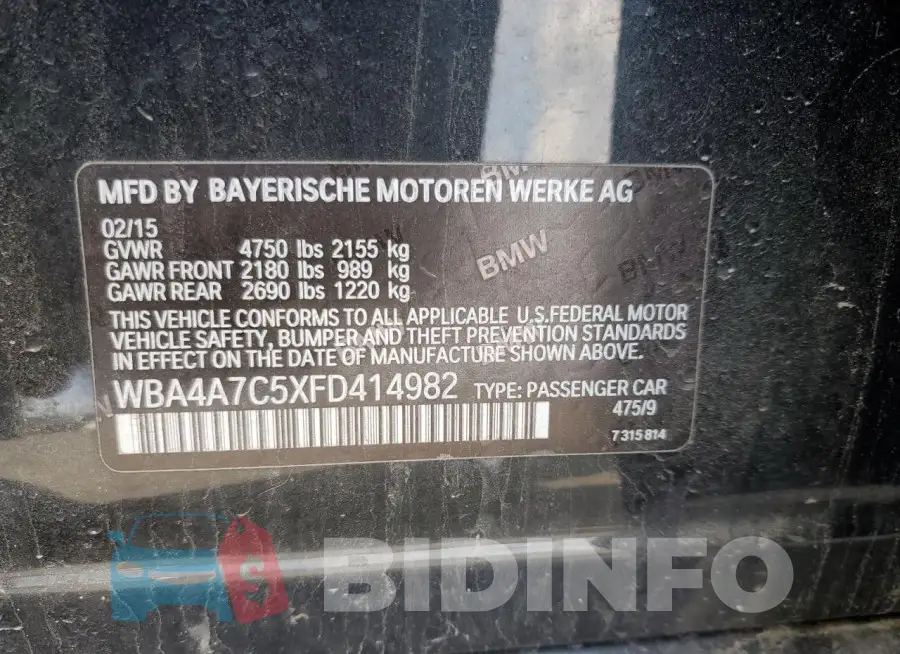 WBA4A7C5XFD414982 Photo# 13