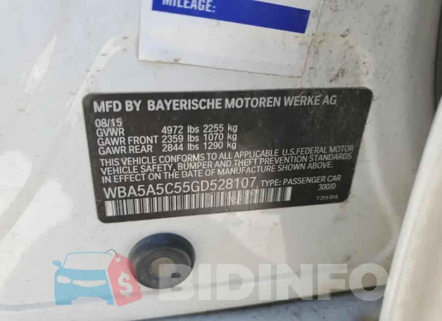 WBA5A5C55GD528107 Photo# 12