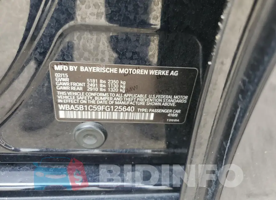 WBA5B1C59FG125640 Photo# 13