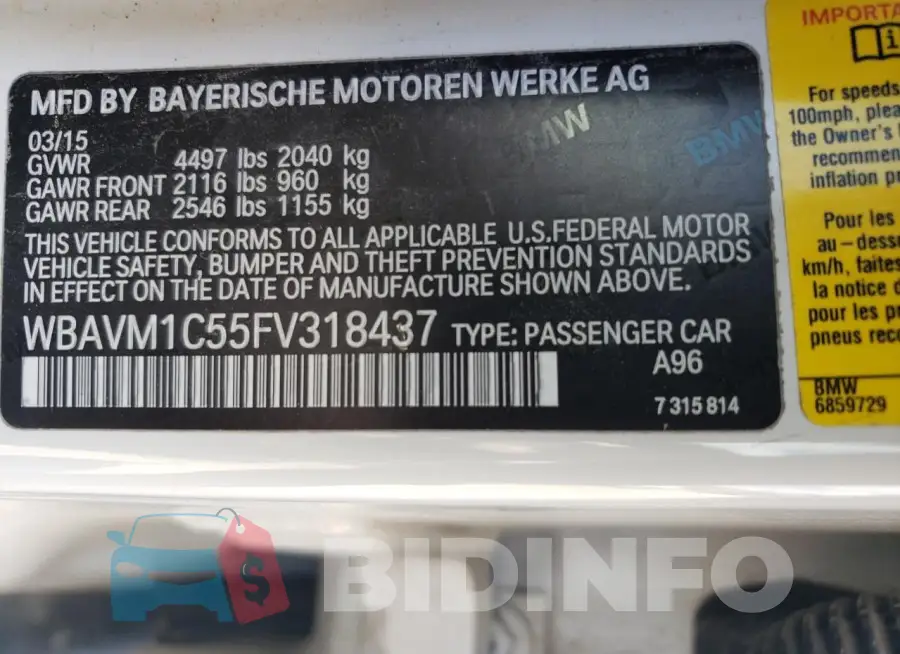 WBAVM1C55FV318437 Photo# 13