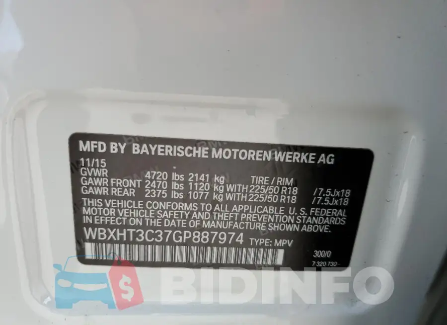 WBXHT3C37GP887974 Photo# 14