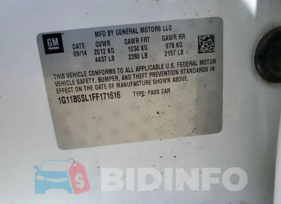 1G11B5SL1FF171616 Photo# 12