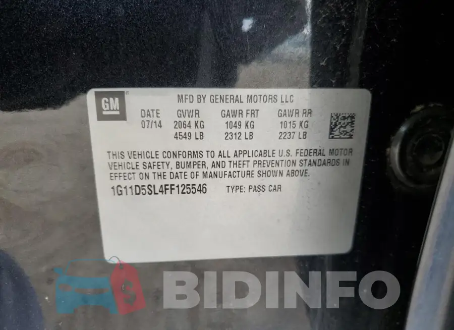 1G11D5SL4FF125546 Photo# 12