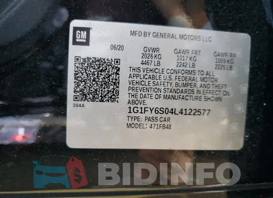 1G1FY6S04L4122577 Photo# 12