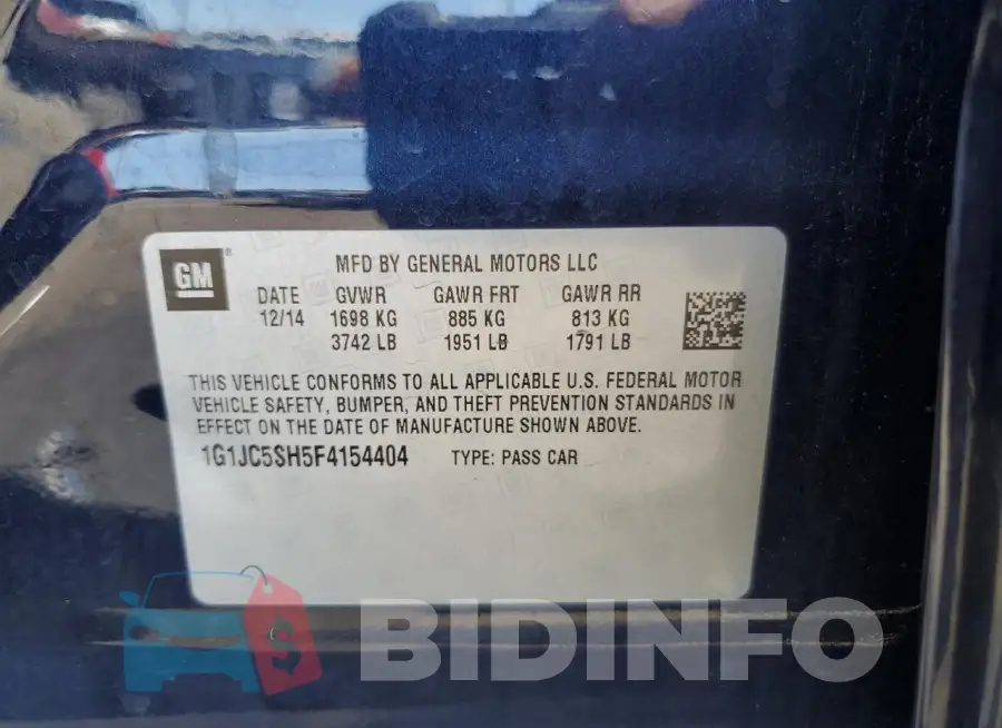 1G1JC5SH5F4154404 Photo# 12
