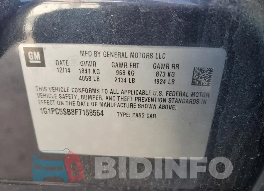 1G1PC5SB8F7158564 Photo# 12