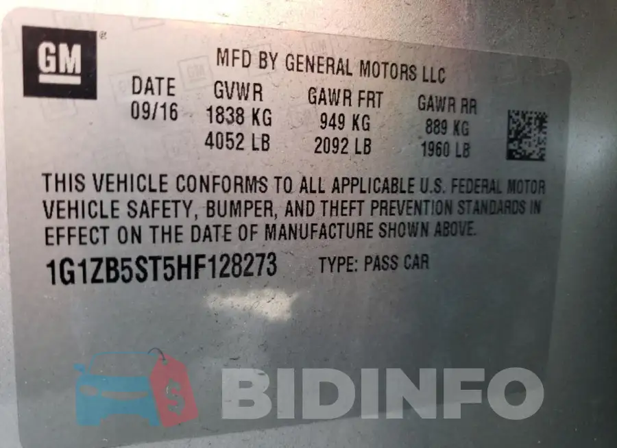 1G1ZB5ST5HF128273 Photo# 12