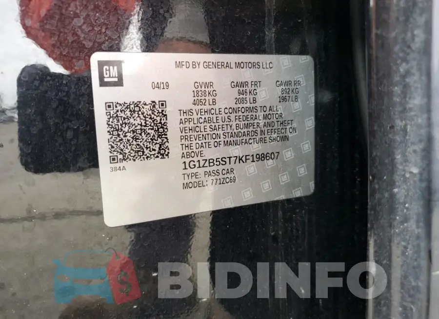 1G1ZB5ST7KF198607 Photo# 12