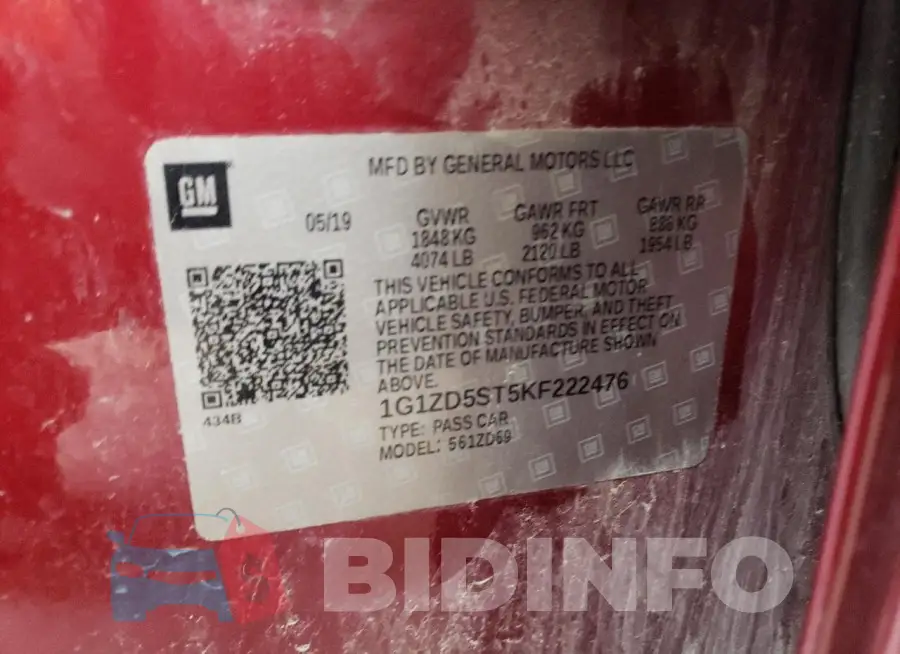 1G1ZD5ST5KF222476 Photo# 12