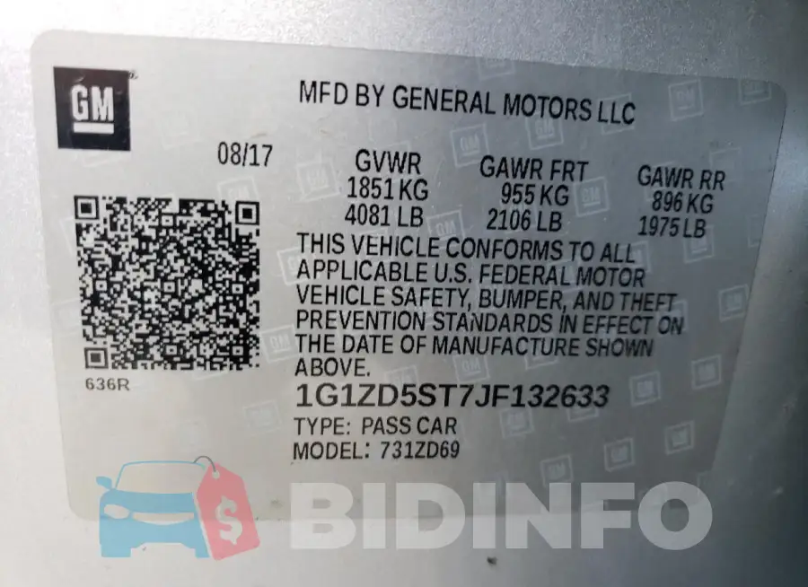 1G1ZD5ST7JF132633 Photo# 12