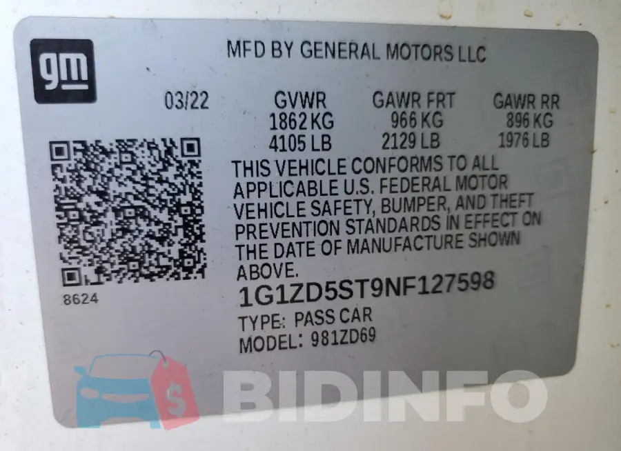 1G1ZD5ST9NF127598 Photo# 13