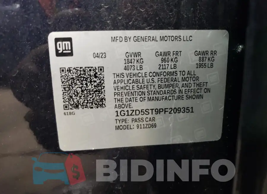 1G1ZD5ST9PF209351 Photo# 12