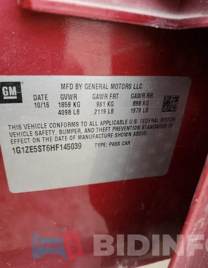 1G1ZE5ST6HF145039 Photo# 12