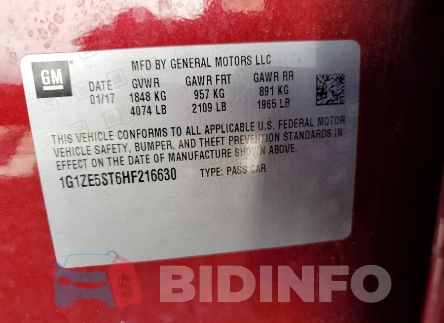1G1ZE5ST6HF216630 Photo# 12
