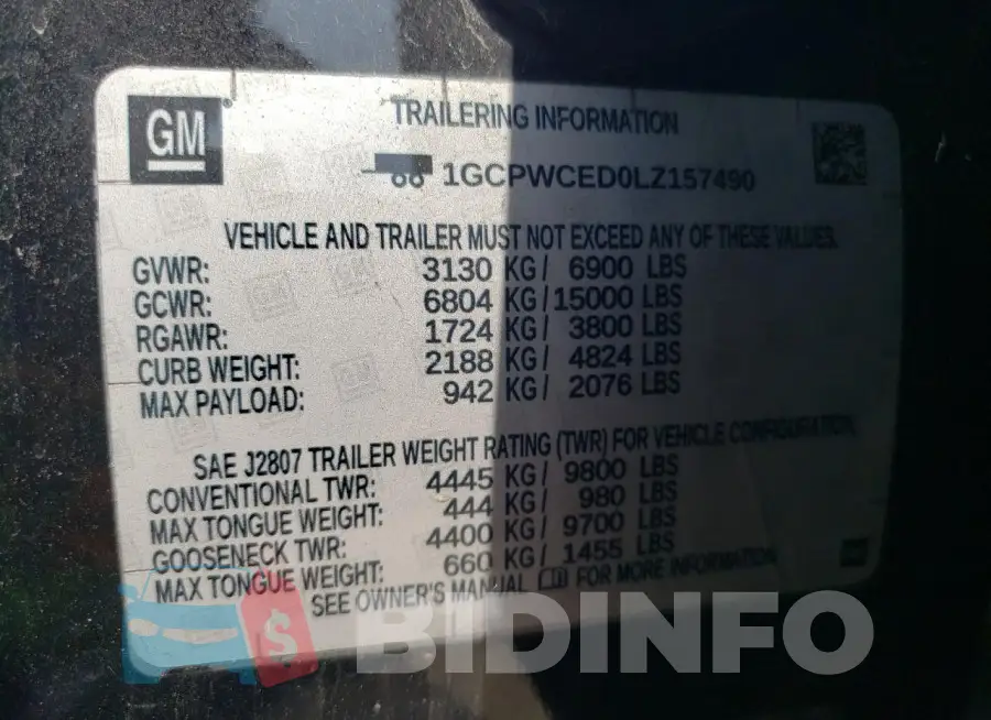 1GCPWCED0LZ157490 Photo# 13