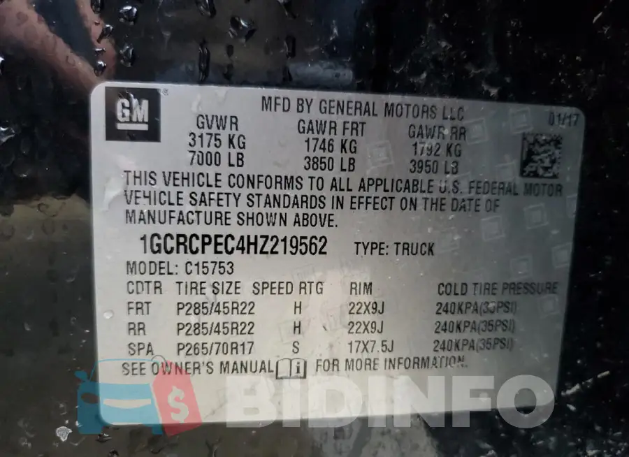 1GCRCPEC4HZ219562 Photo# 12