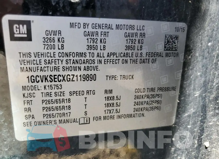 1GCVKSECXGZ119890 Photo# 12