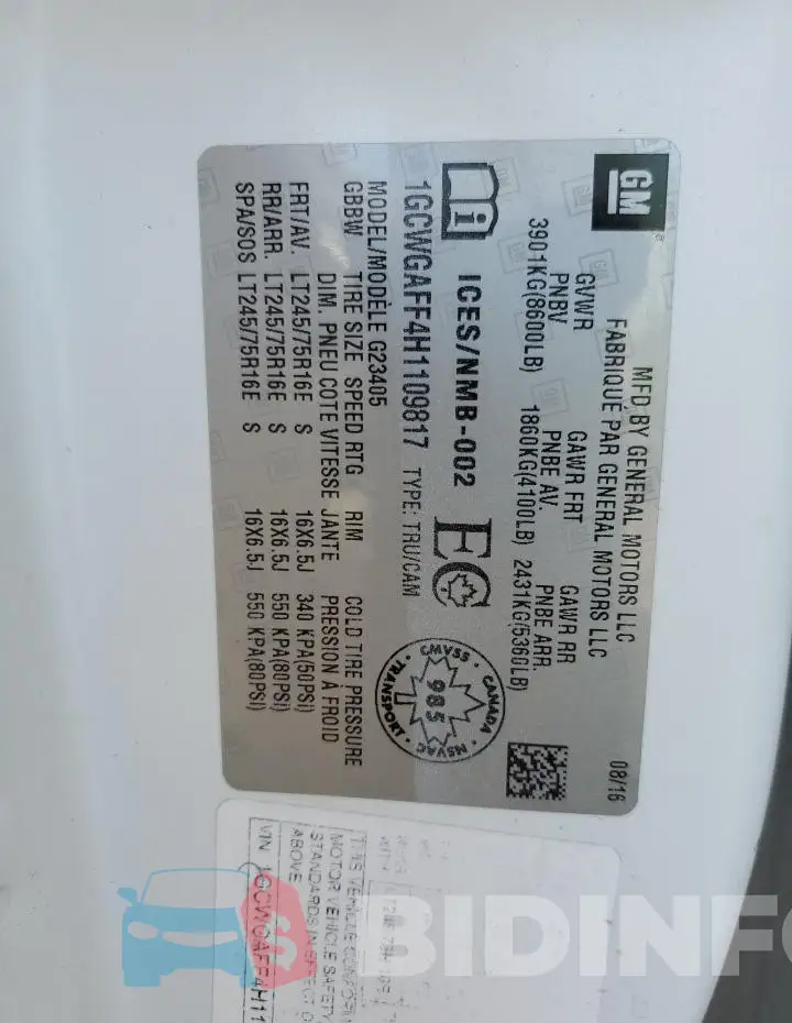 1GCWGAFF4H1109817 Photo# 13