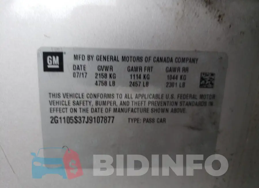 2G1105S37J9107877 Photo# 13