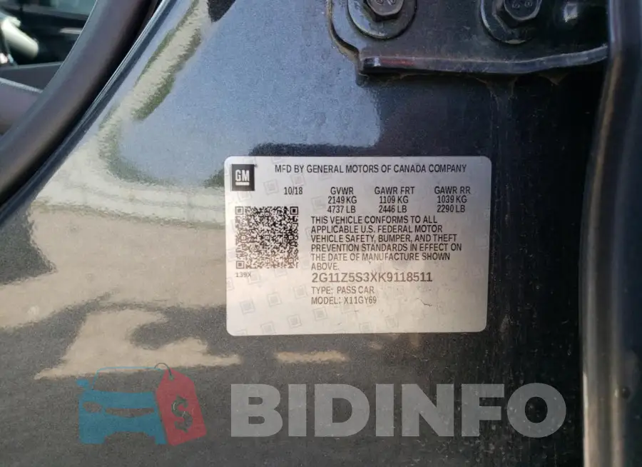 2G11Z5S3XK9118511 Photo# 13